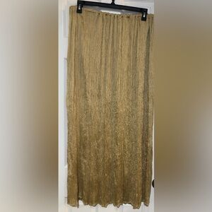 Elegant custom made crinkled Gold Women's Skirt.